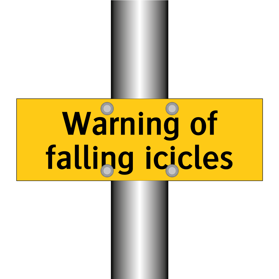 Warning of falling icicles