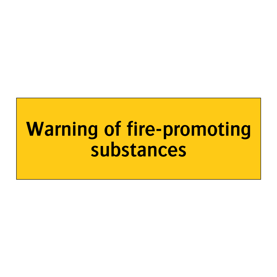Warning of fire-promoting substances