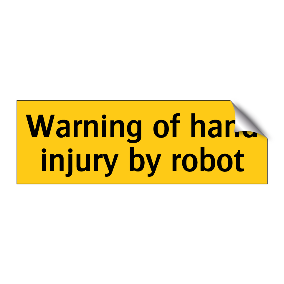 Warning of hand injury by robot