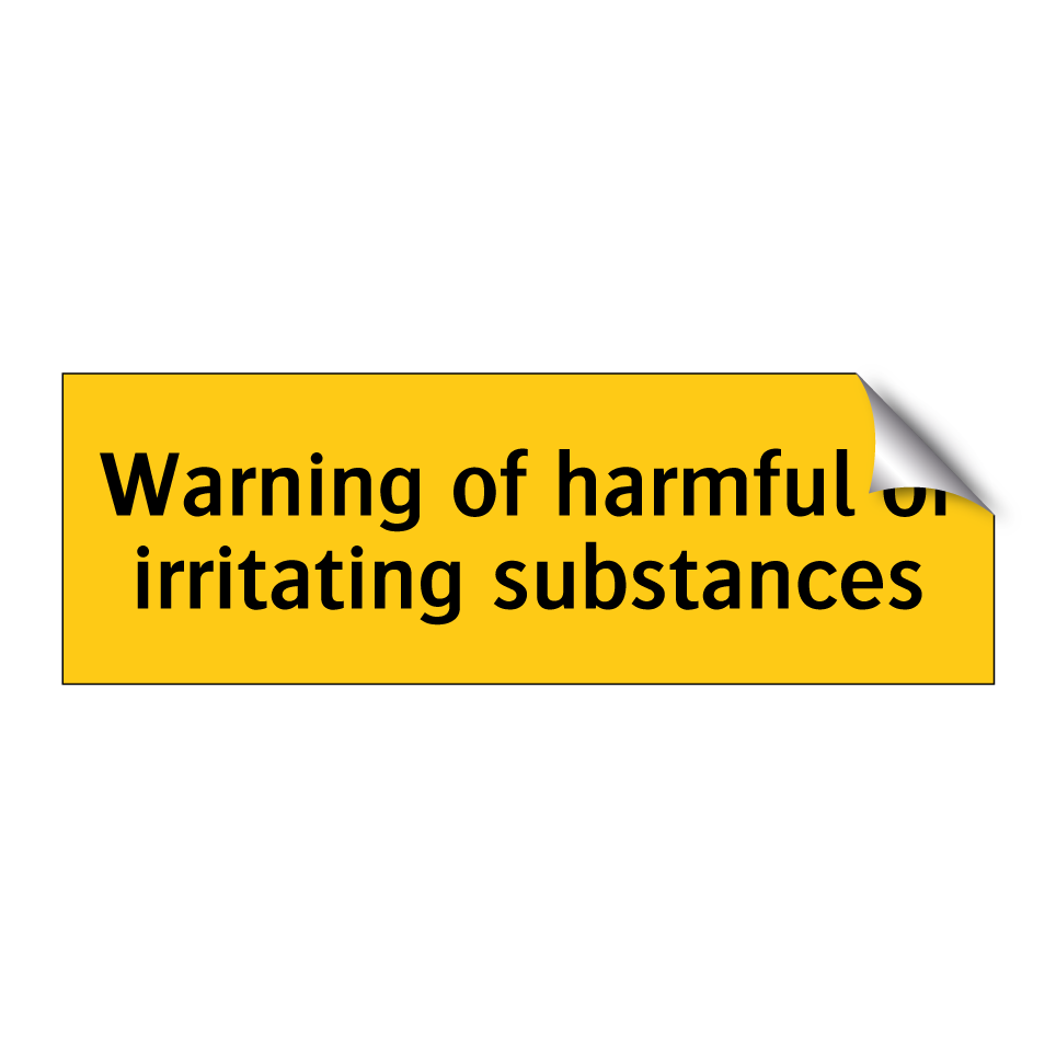 Warning of harmful or irritating substances