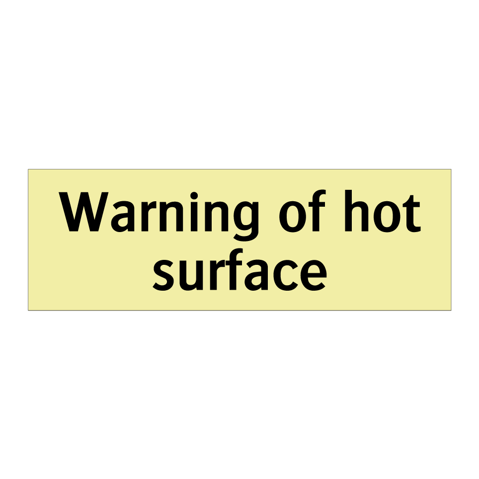 Warning of hot surface