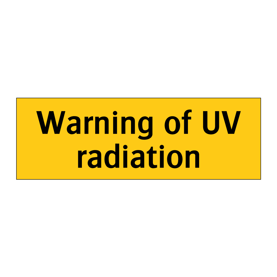 Warning of UV radiation