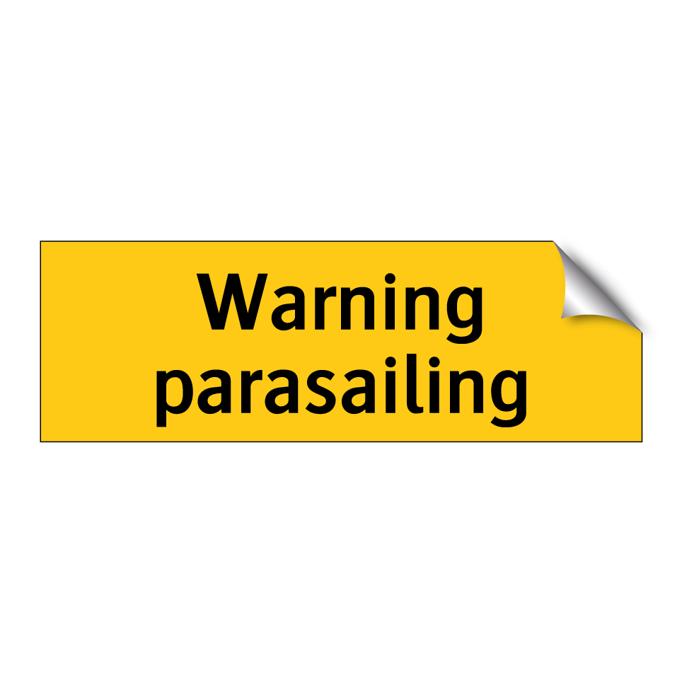 Warning parasailing