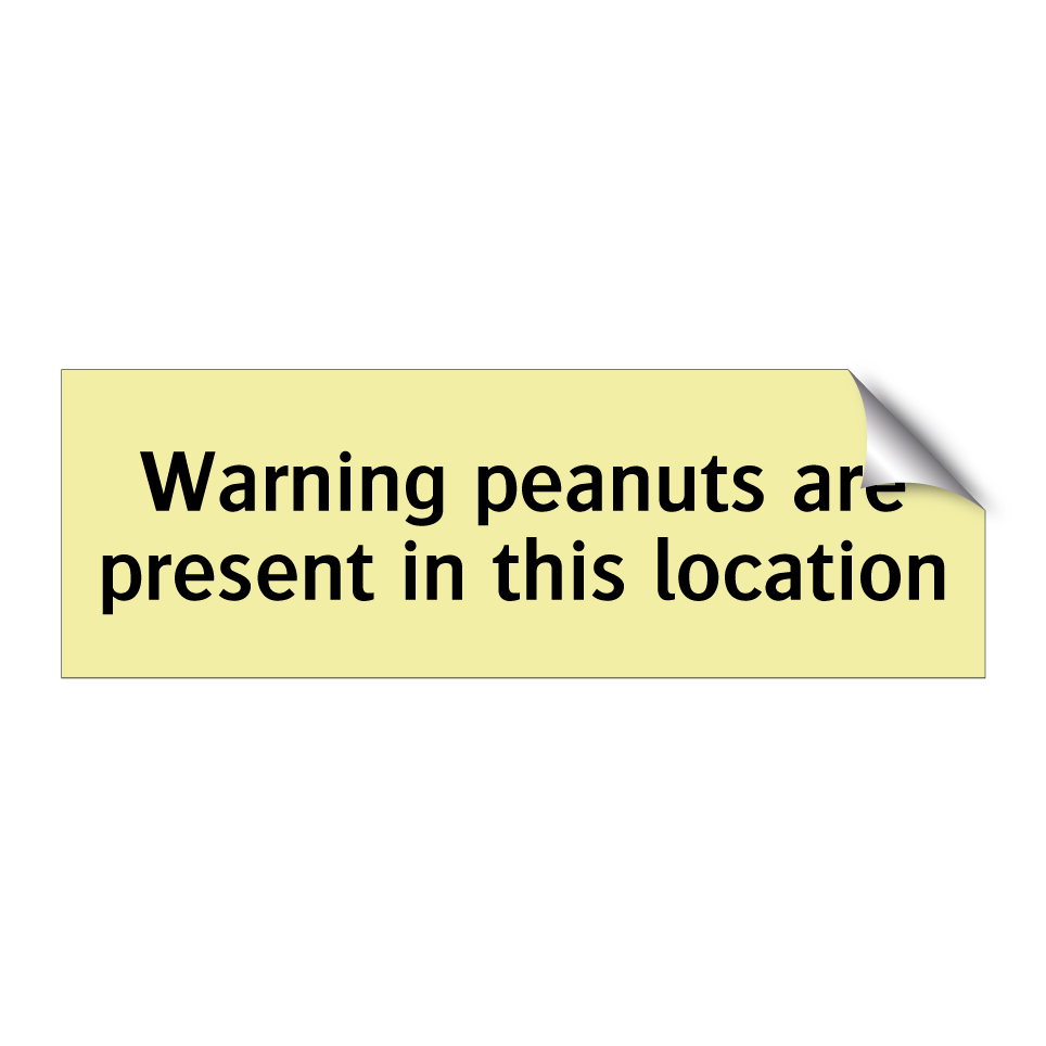 Warning peanuts are present in this location