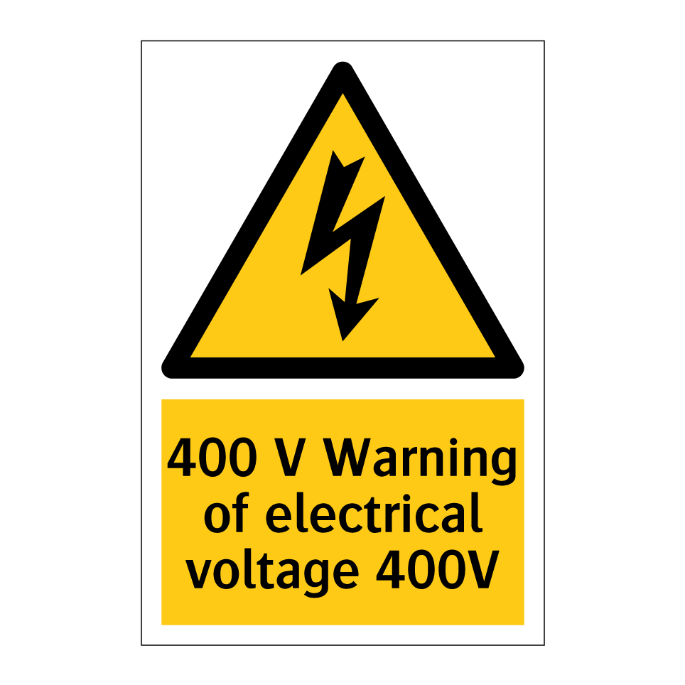 400 V Warning of electrical voltage 400V