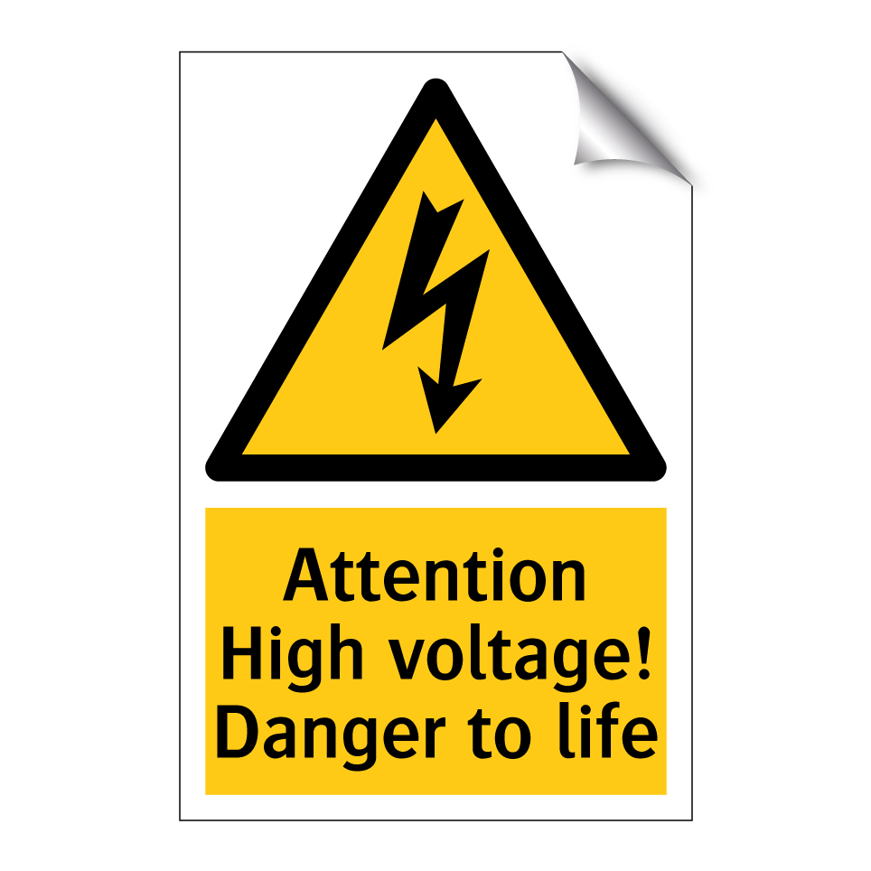 Attention High voltage! Danger to life