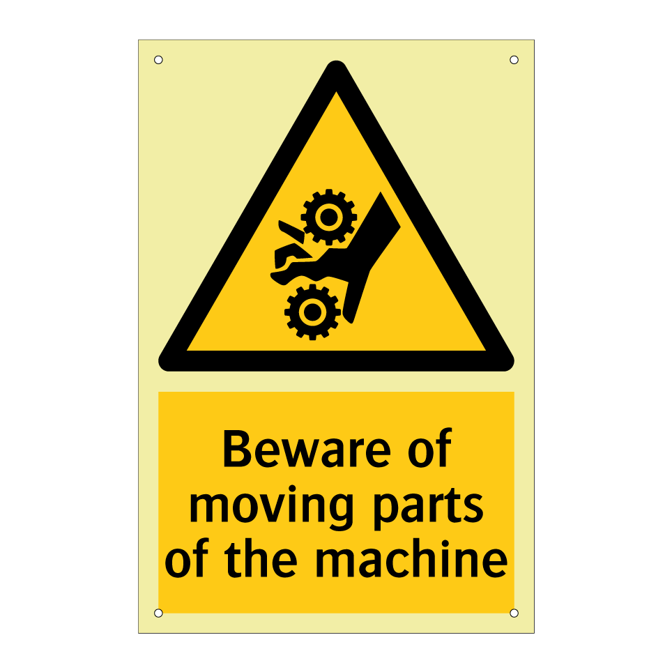 Beware of moving parts of the machine