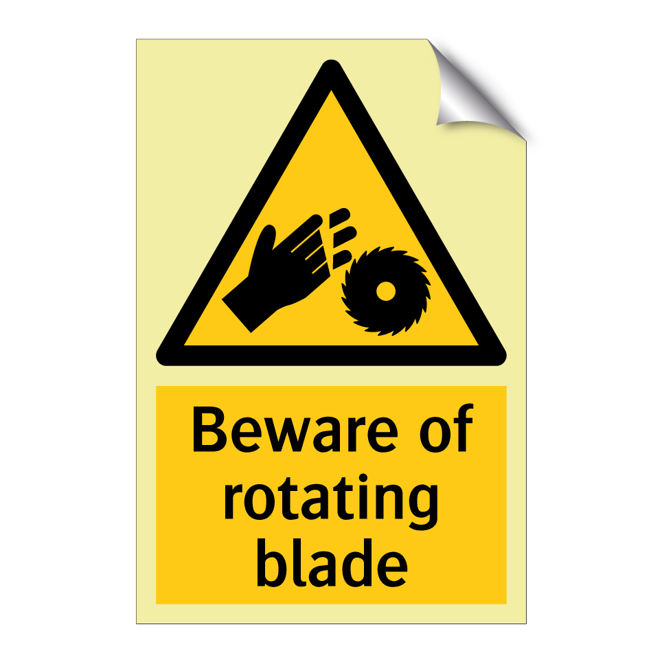 Beware of rotating blade
