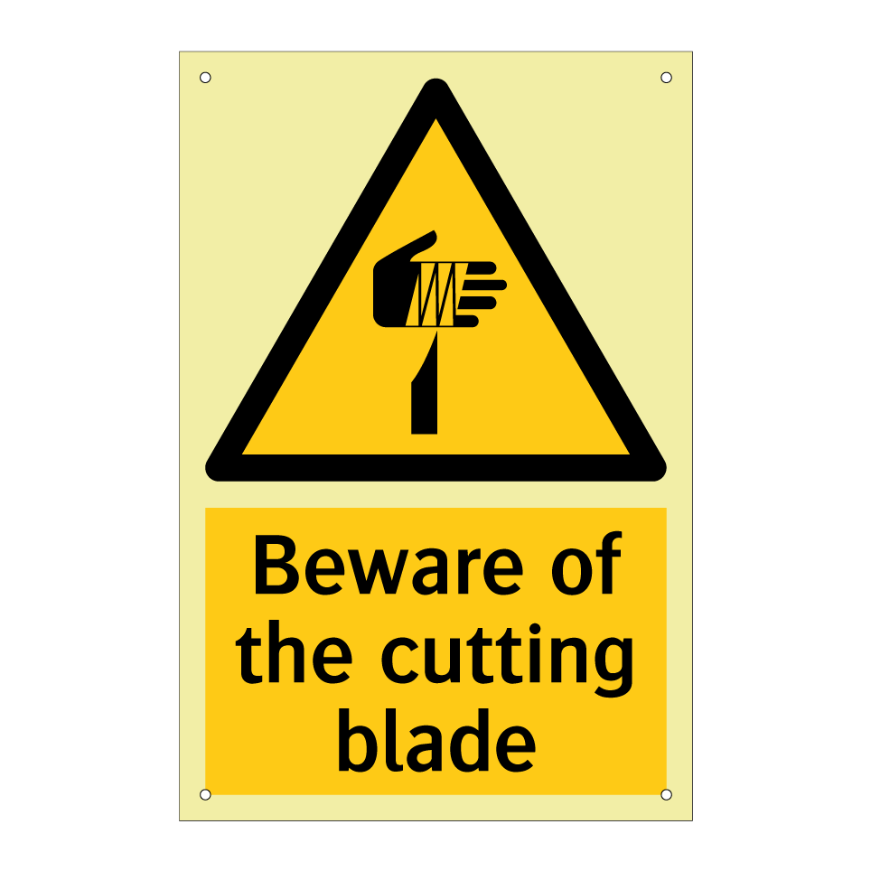 Beware of the cutting blade