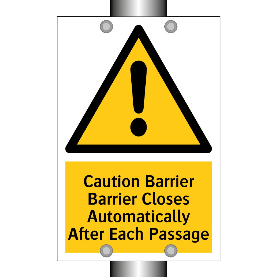 Caution Barrier Barrier Closes Automatically After Each Passage