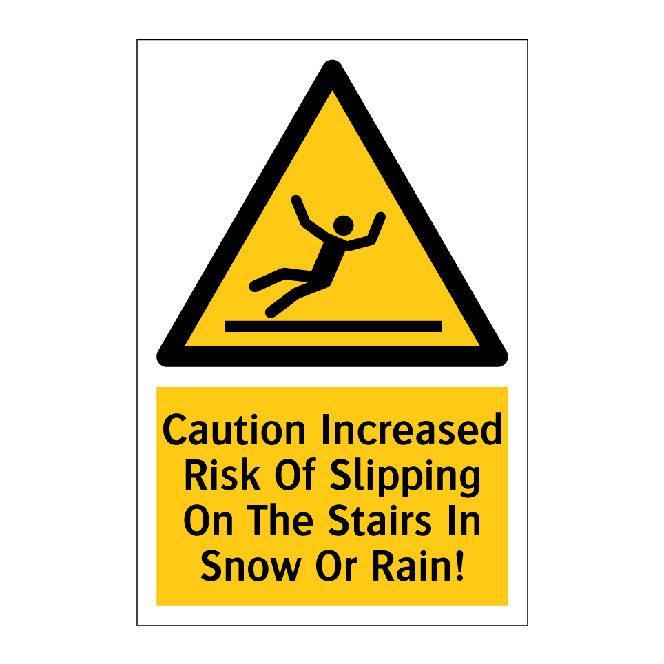 Caution Increased Risk Of Slipping On The Stairs In Snow Or Rain!