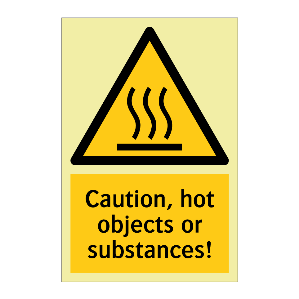 Caution, hot objects or substances!