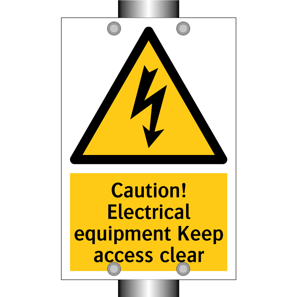 Caution! Electrical equipment Keep access clear
