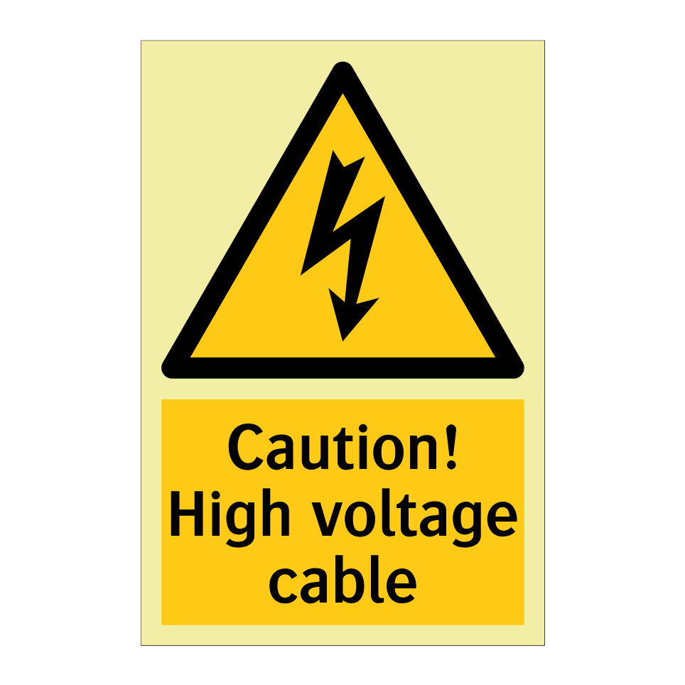 Caution! High voltage cable