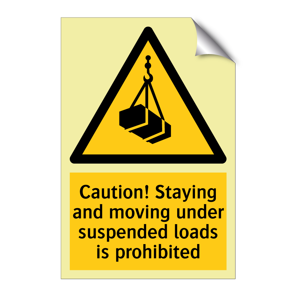 Caution! Staying and moving under suspended loads is prohibited