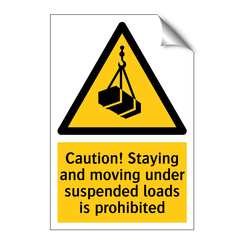 Caution! Staying and moving under suspended loads is prohibited