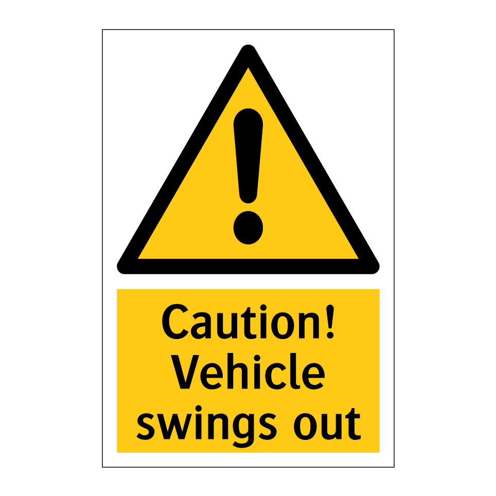 Caution! Vehicle swings out
