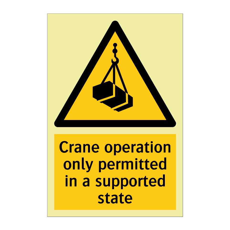 Crane operation only permitted in a supported state