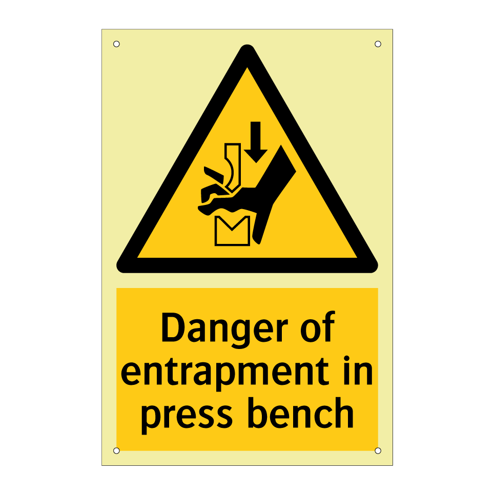 Danger of entrapment in press bench