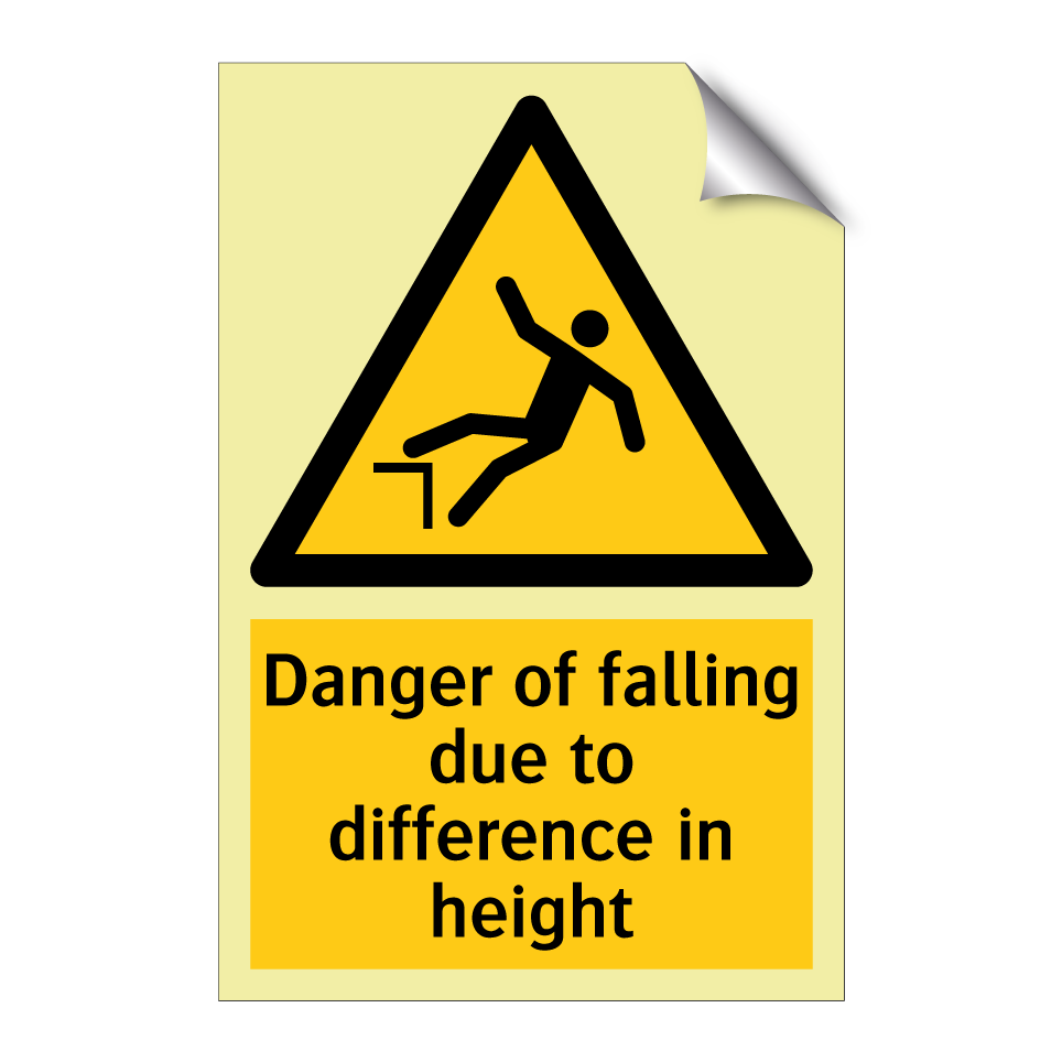 Danger of falling due to difference in height