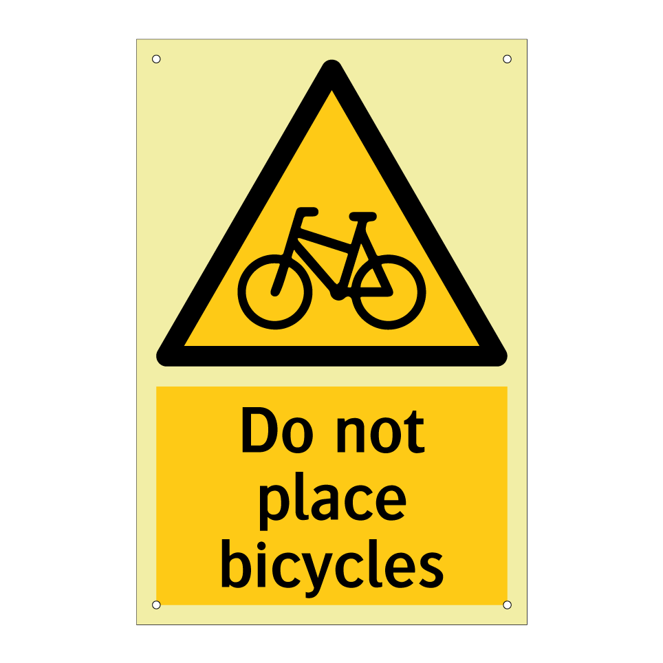 Do not place bicycles