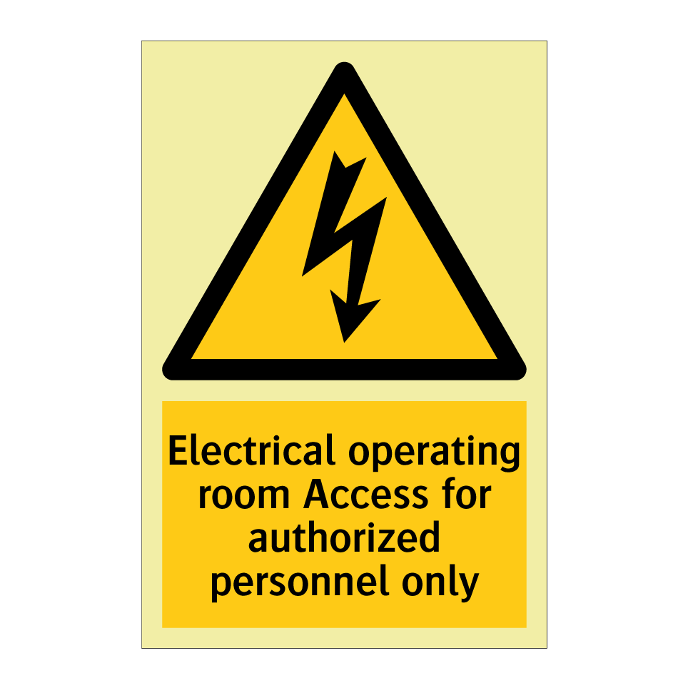 Electrical operating room Access for authorized personnel only