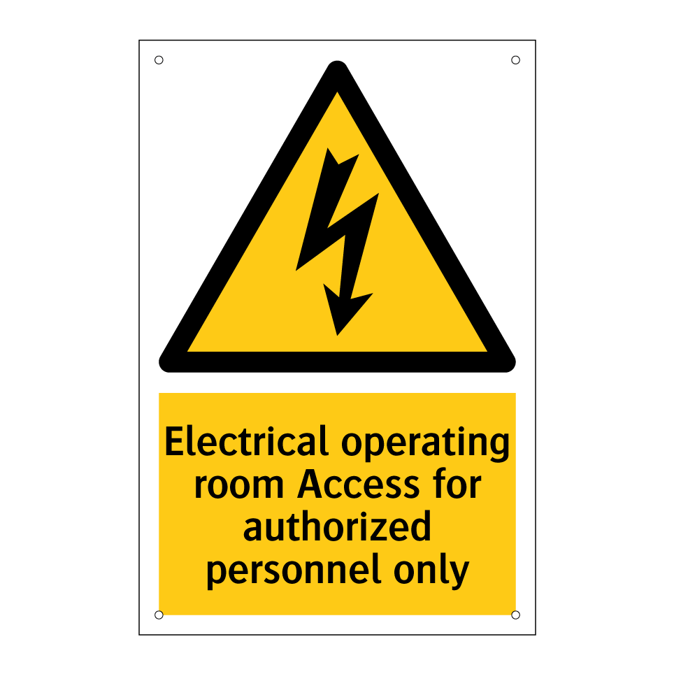Electrical operating room Access for authorized personnel only
