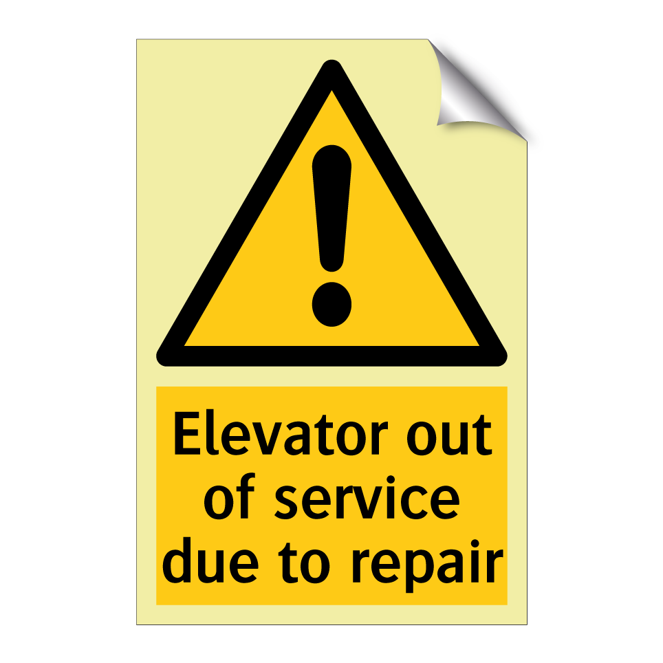 Elevator out of service due to repair