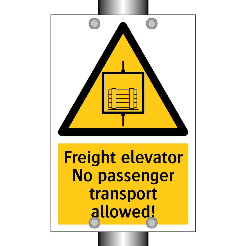 Freight elevator No passenger transport allowed!