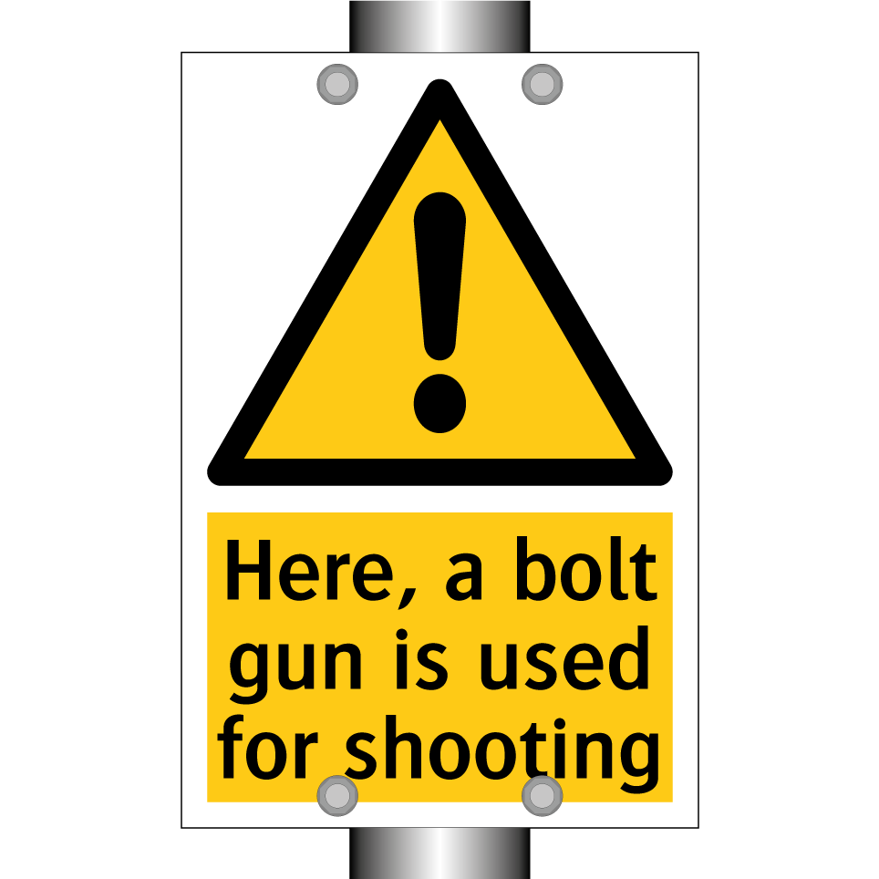 Here, a bolt gun is used for shooting