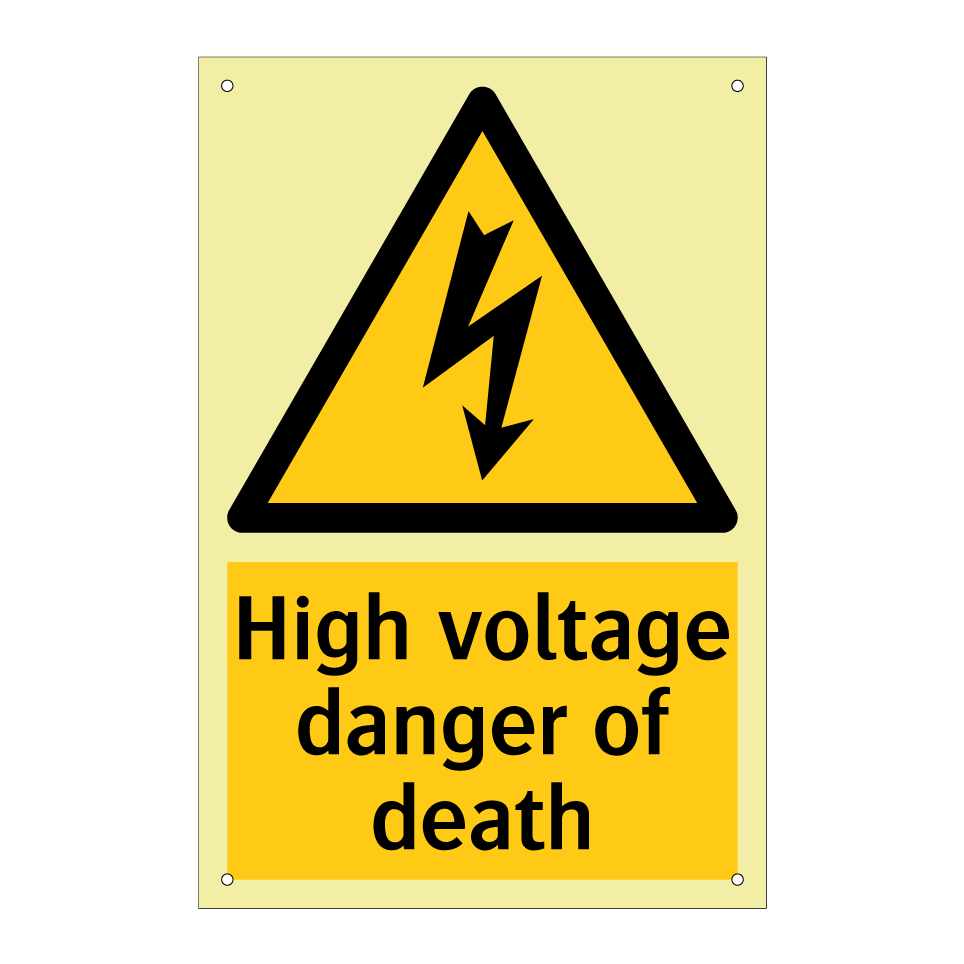 High voltage danger of death