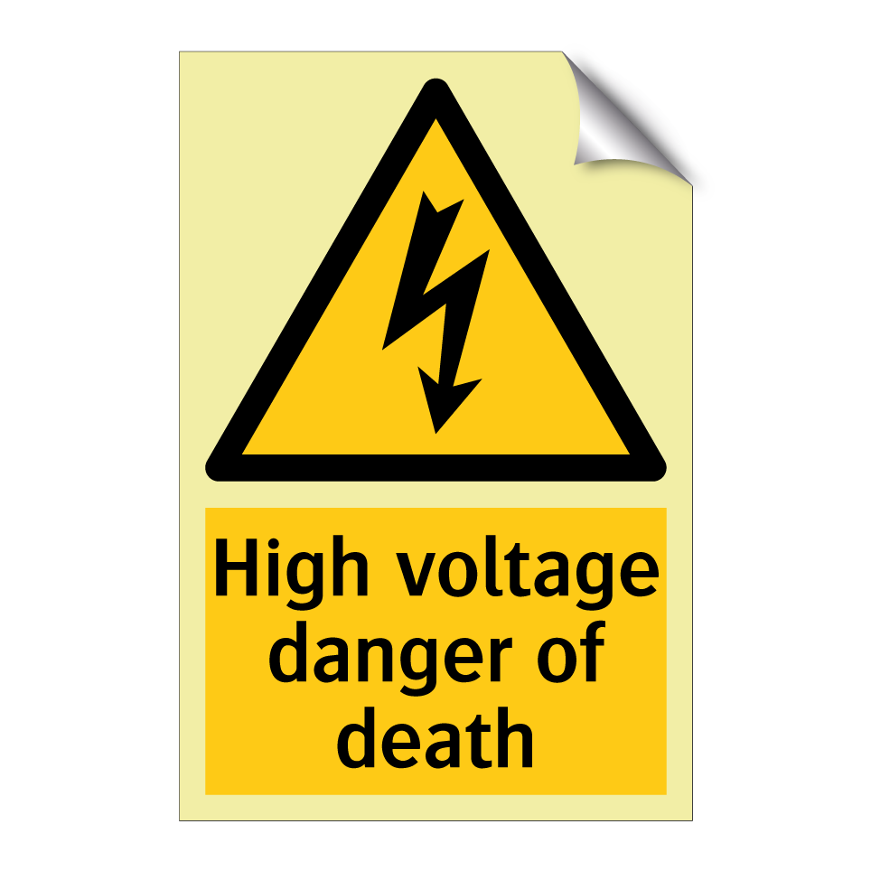 High voltage danger of death