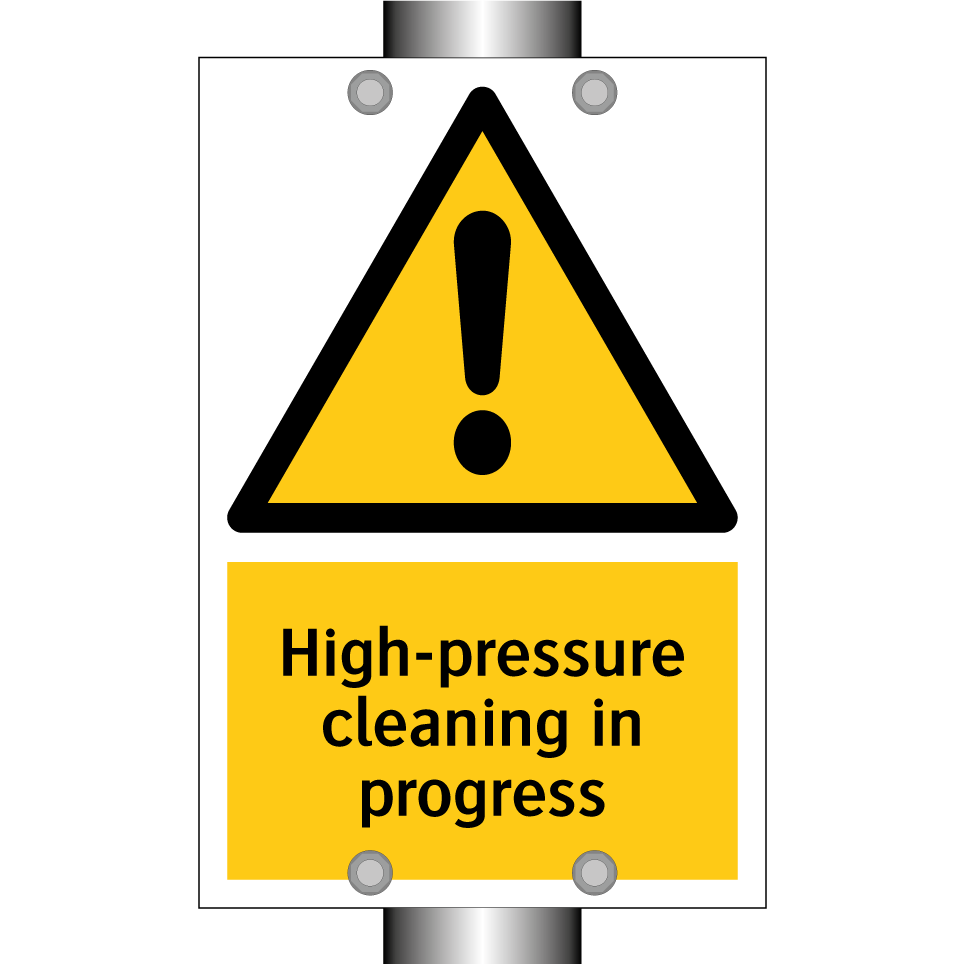 High-pressure cleaning in progress