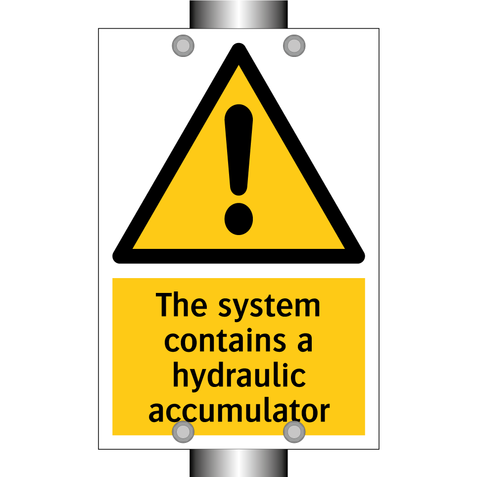 The system contains a hydraulic accumulator