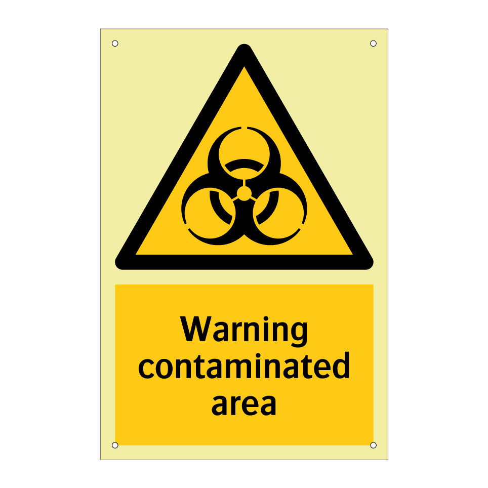 Warning contaminated area