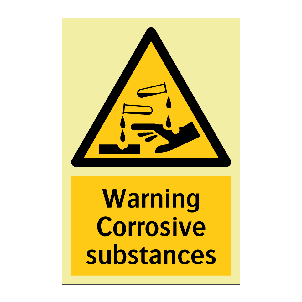 Warning Corrosive substances