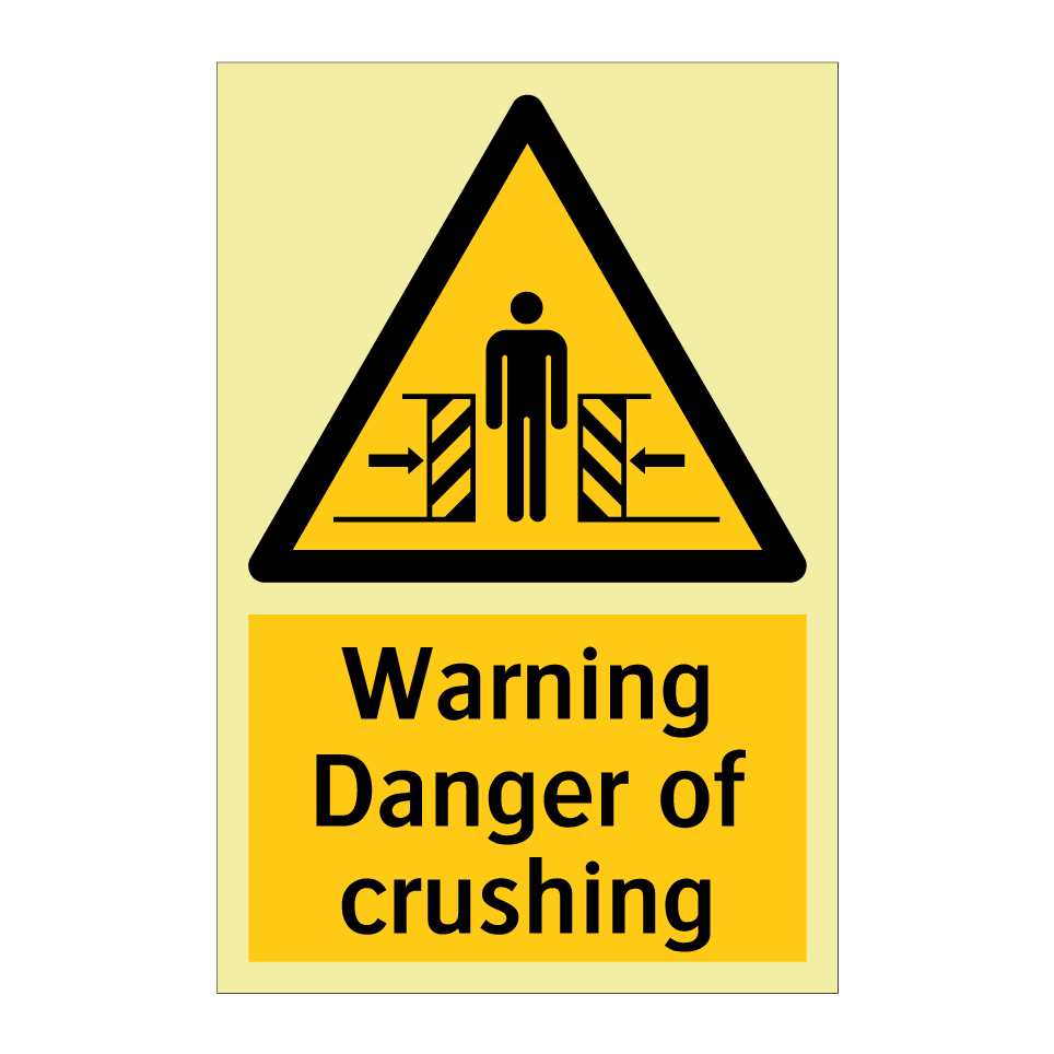 Warning Danger of crushing