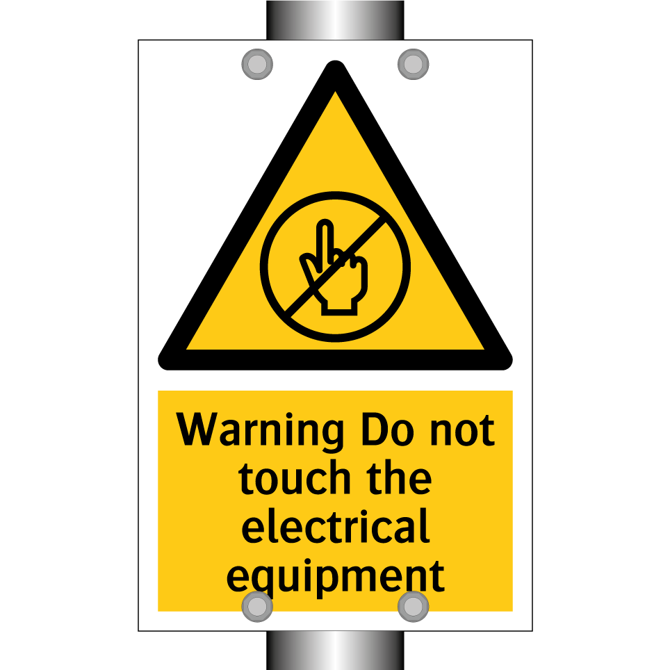 Warning Do not touch the electrical equipment