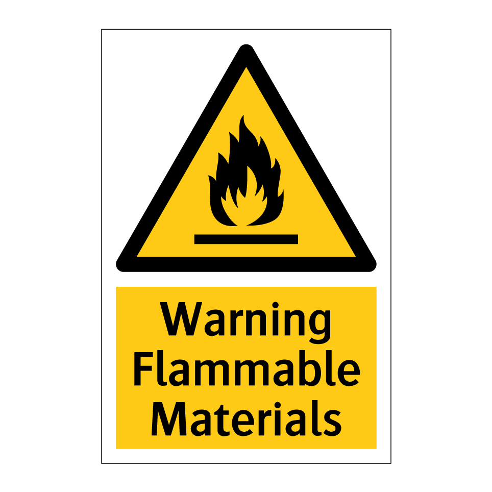 Warning Flammable Materials
