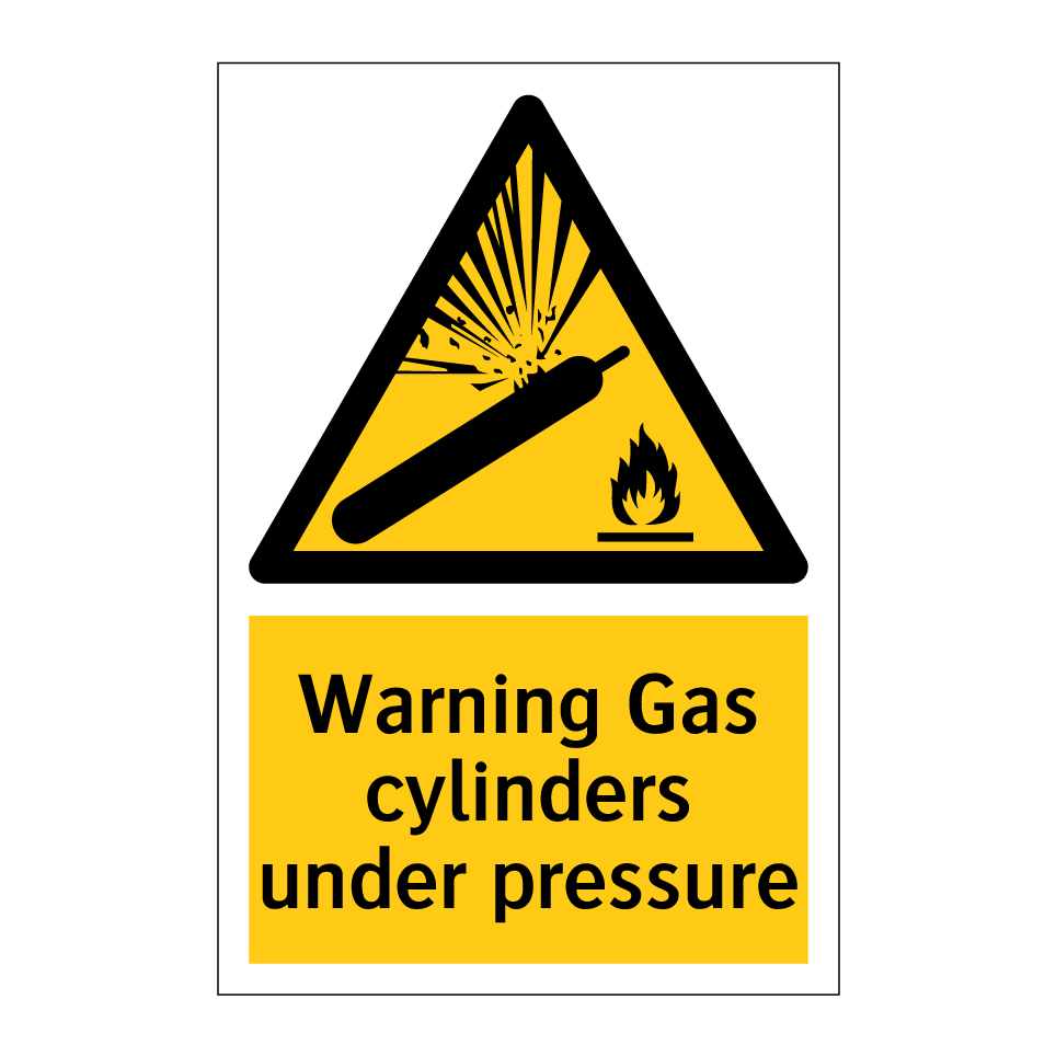 Warning Gas cylinders under pressure