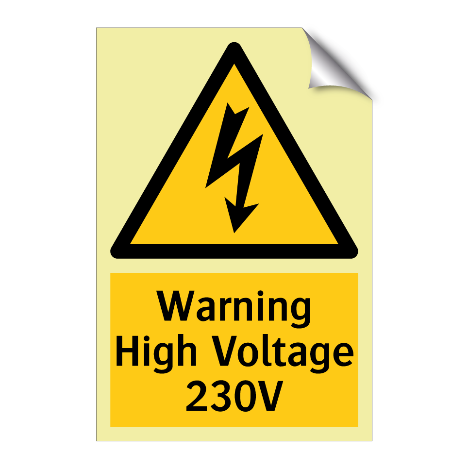 Warning High Voltage 230V