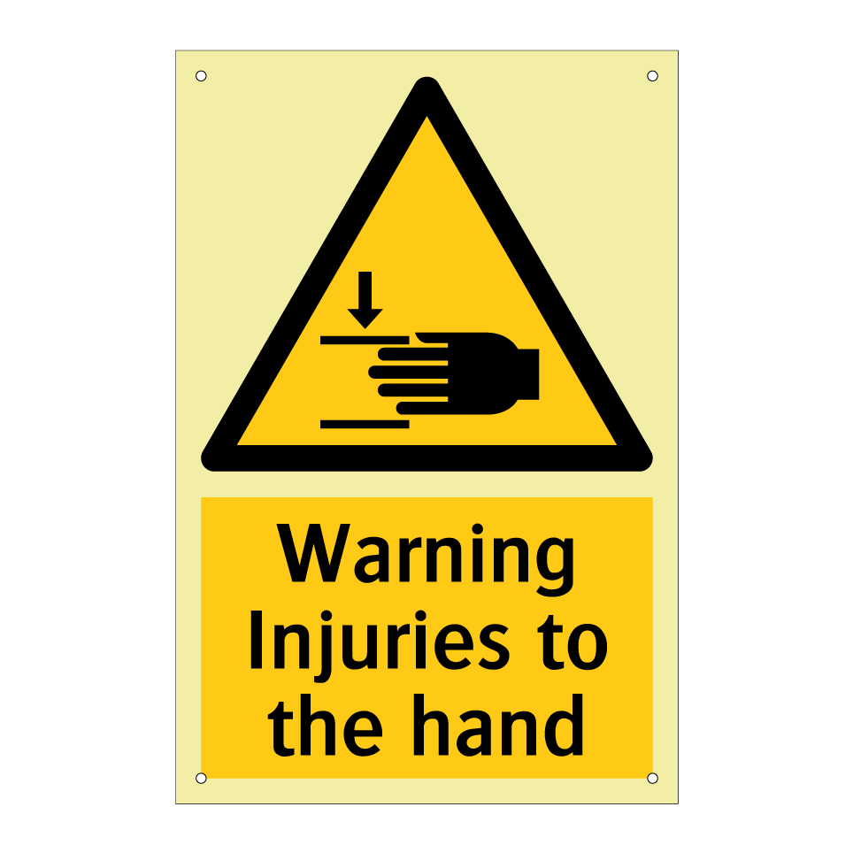 Warning Injuries to the hand