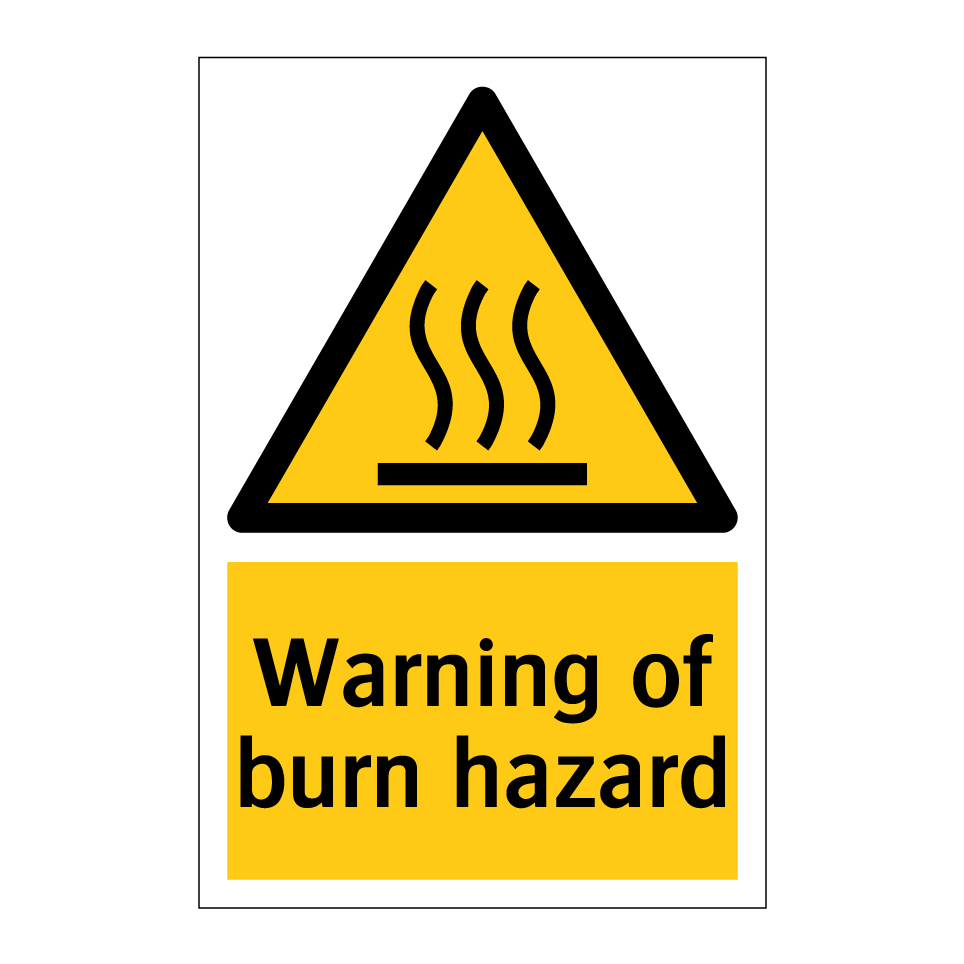 Warning of burn hazard
