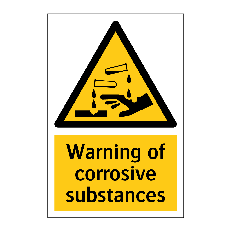 Warning of corrosive substances