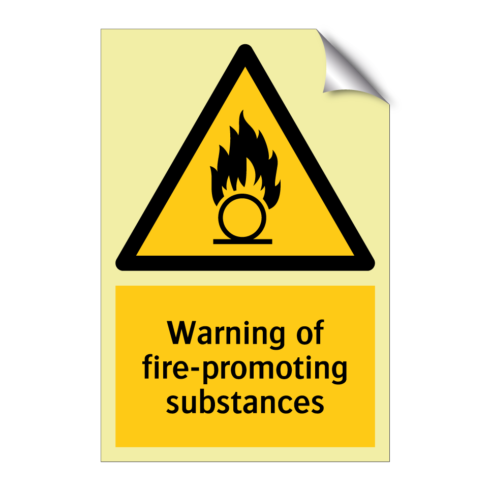 Warning of fire-promoting substances