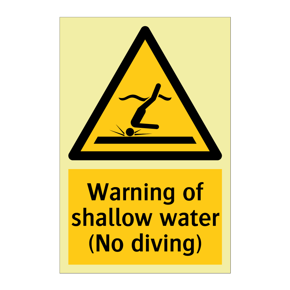 Warning of shallow water (No diving)