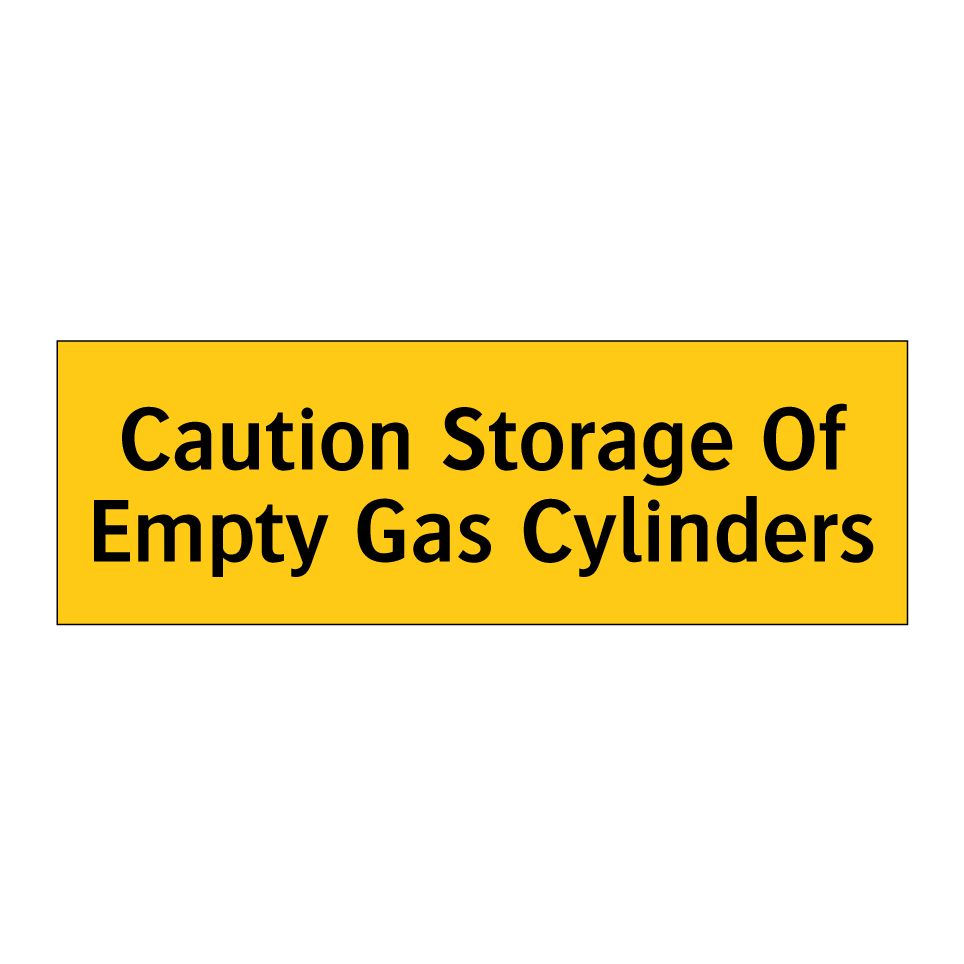 Caution Storage Of Empty Gas Cylinders
