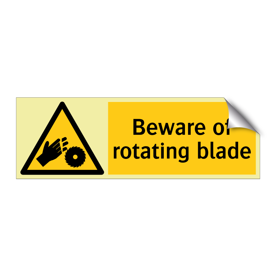 Beware of rotating blade