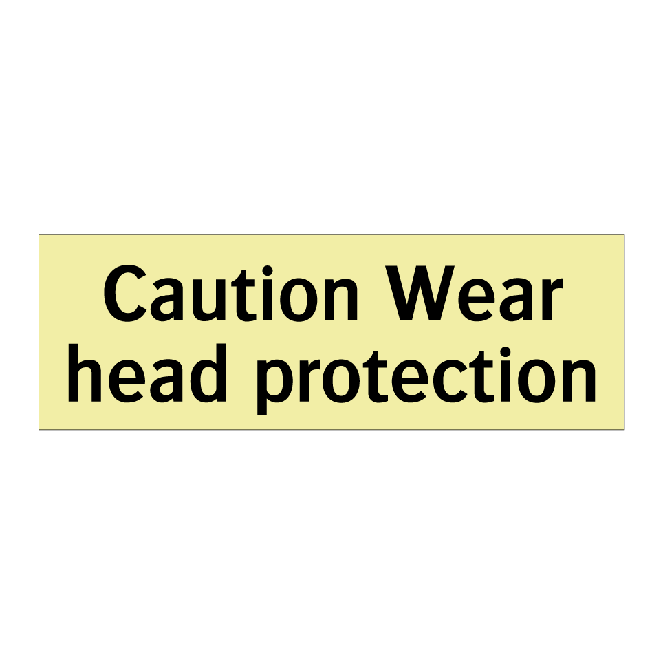 Caution Wear head protection
