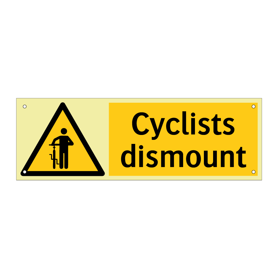 Cyclists dismount